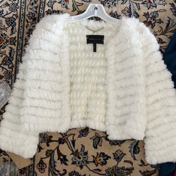 White BCBG Faux Fur jacket - Picture 2 of 4